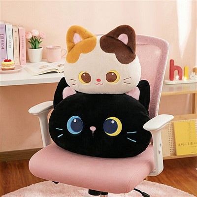 Ntxim hlub thiab ntxim nyiam Tri- Xim Cat Thiab Dub Cat Pillow Thiab Plush Toy